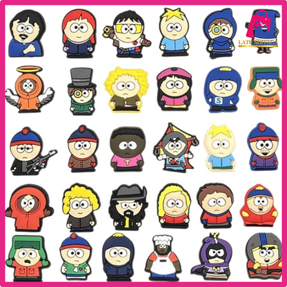 30PCS Anime for South Par* Croc Charms for Boys Girls, for South Park Merch Shoe