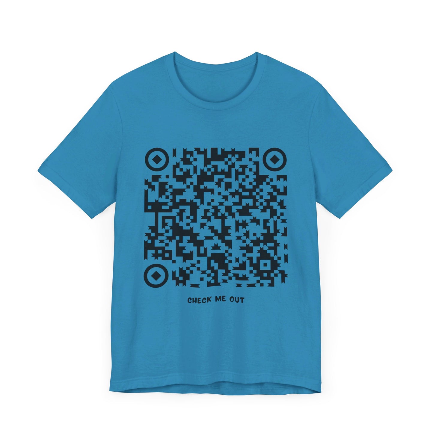 Camiseta con CÓDIGO QR (ENVIAR DESNUDOS) (CHECK ME TEXTO) Camiseta de manga corta Unisex Jersey