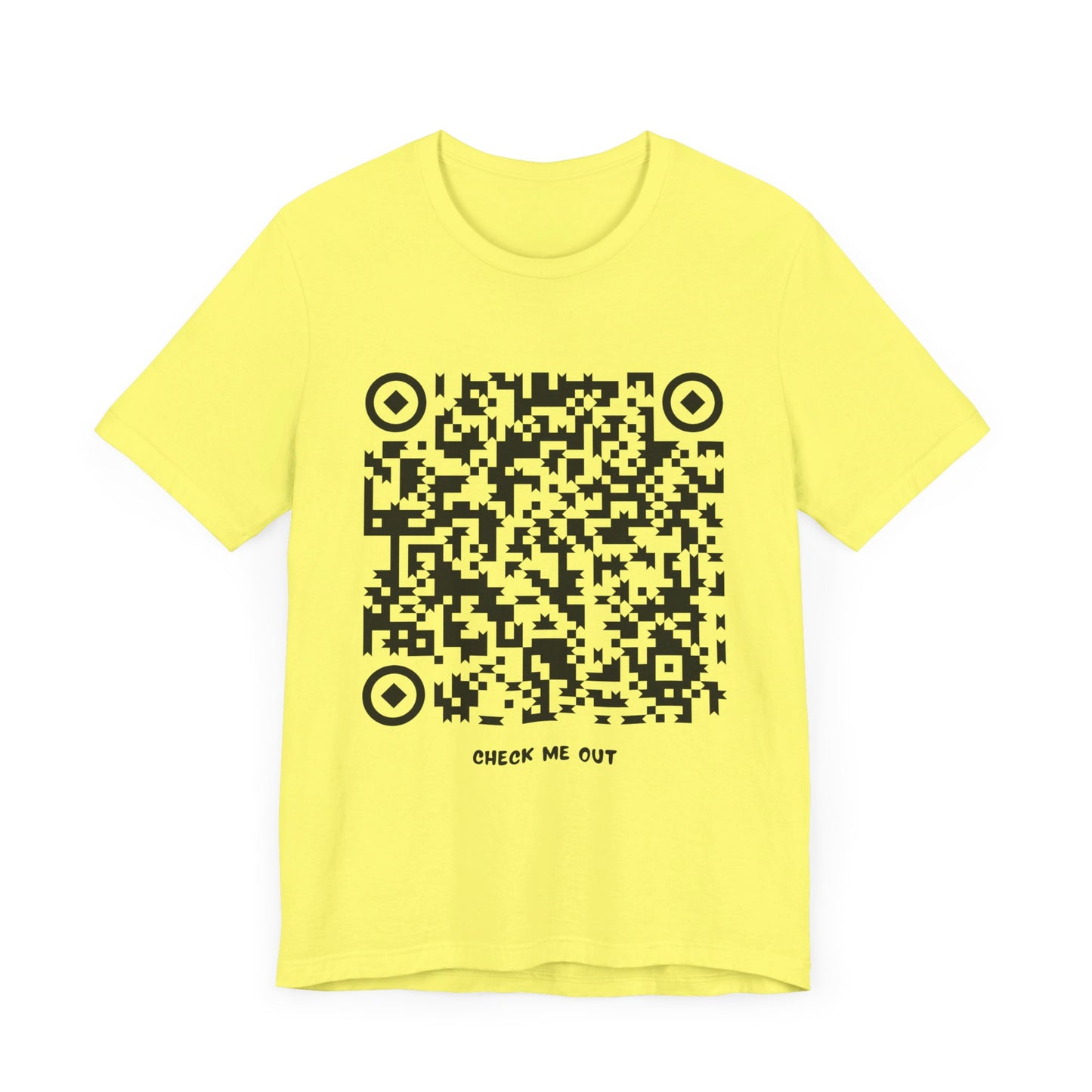 Camiseta con CÓDIGO QR (ENVIAR DESNUDOS) (CHECK ME TEXTO) Camiseta de manga corta Unisex Jersey