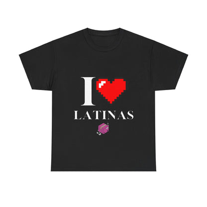 I Love Latina Shirt in Black, White, Navy, Pink, All Sizes, Heavy Cotton T-Shirt