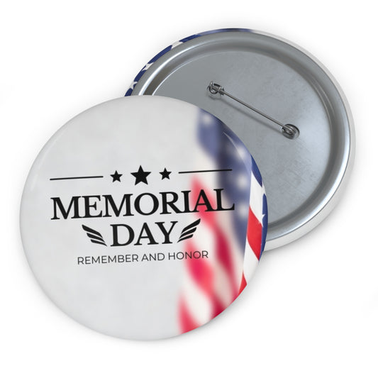 Usa Memorial Day Custom Pin Buttons