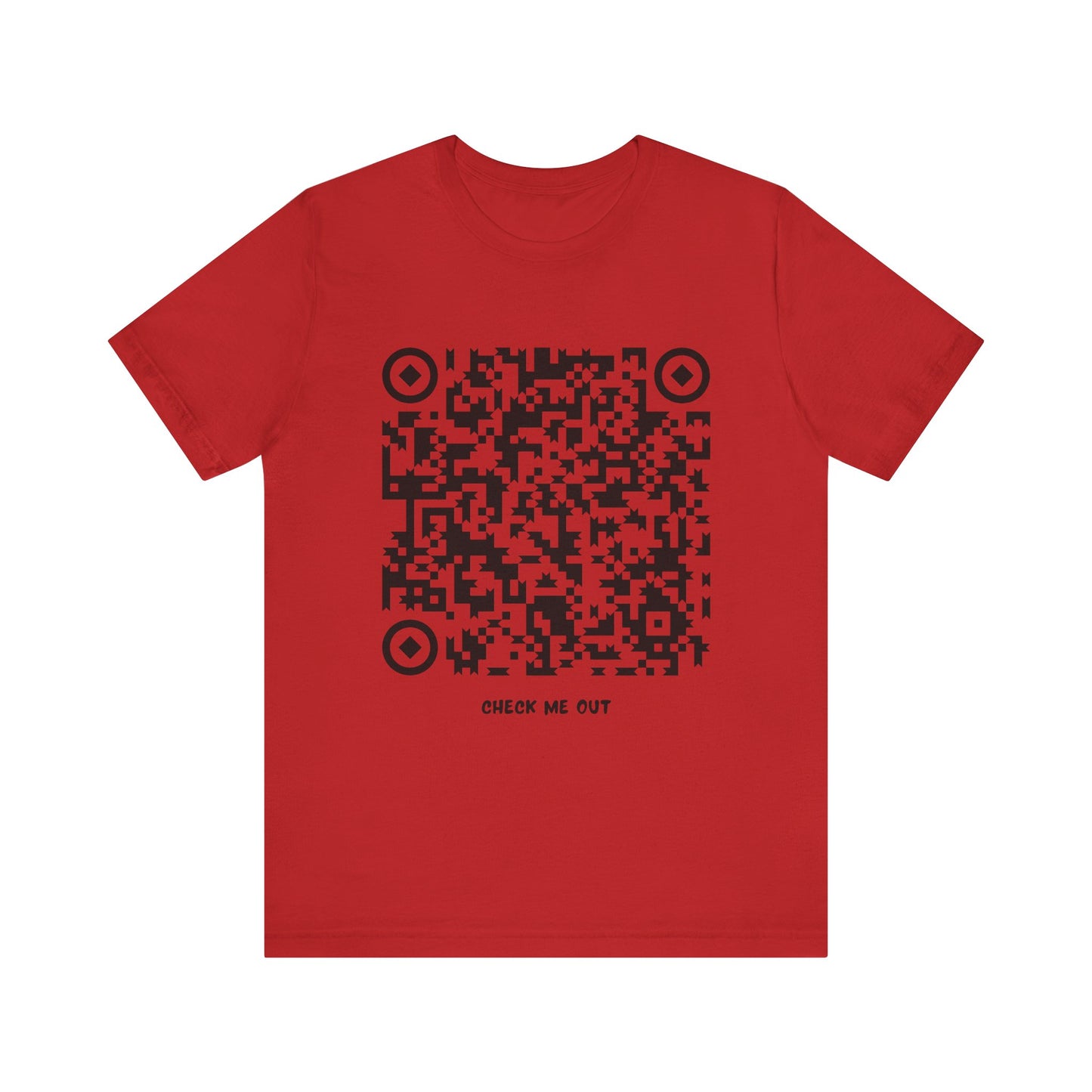 Camiseta con CÓDIGO QR (ENVIAR DESNUDOS) (CHECK ME TEXTO) Camiseta de manga corta Unisex Jersey