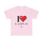 I Love Latina Shirt in Black, White, Navy, Pink, All Sizes, Heavy Cotton T-Shirt