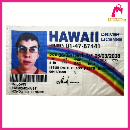 Mclovin Flag 3x5 Polyester Fake ID Driver License HAWAII Mclovin flags College Dorm Banner