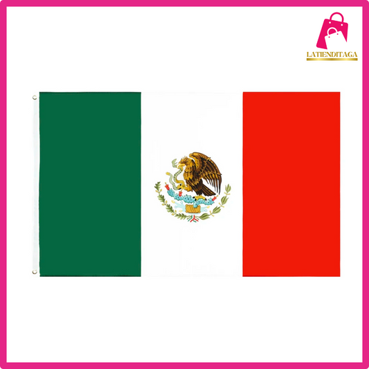 Mexico Polyester, Mexican National Flags with Brass Grommets, 3x5 Ft
