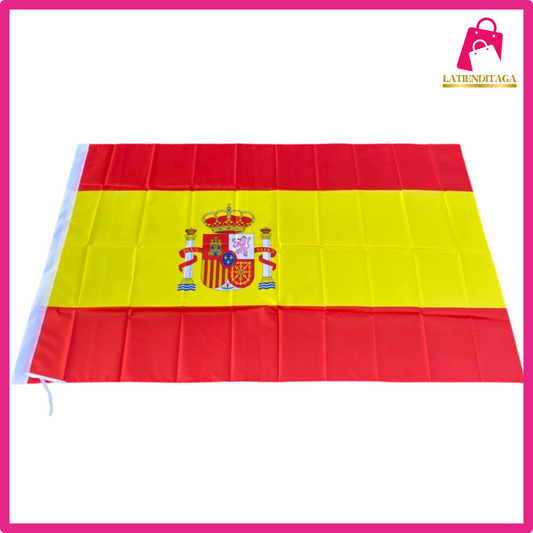 Bandera de España, bandera colgante de poliéster, bandera nacional de España, bandera interior para exteriores, 3x5 para celebración, bandera grande