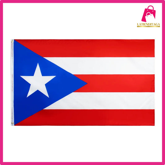 Bandera de Puerto Rico, color vivo y cabecera de lona resistente a la decoloración UV y doble costura (3x5 pies)