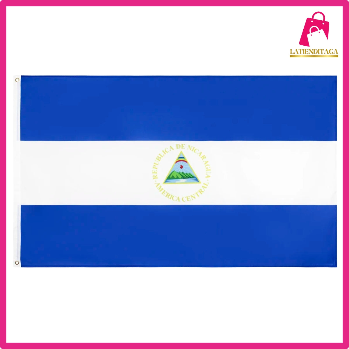 Poliéster de la bandera nacional de Nicaragua, decoración al aire libre de la boda de la bandera de 3x5 pies, adornos