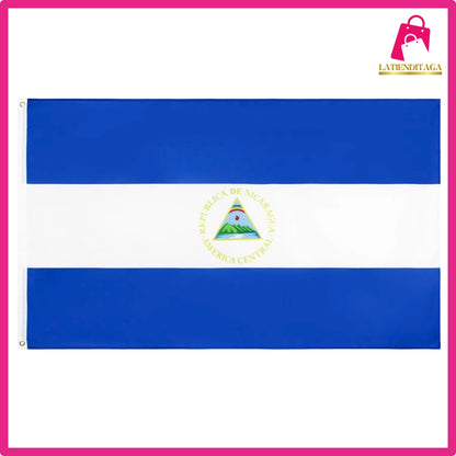 Drapeau National du Nicaragua en Polyester, bannière de 3x5 pieds, décoration extérieure de mariage, ornements