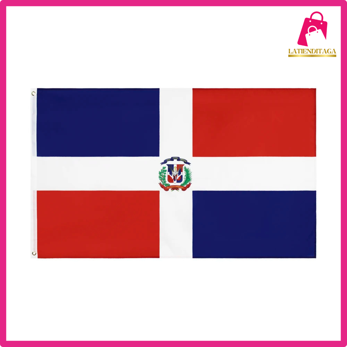 Bandera Nacional de Poliéster de República Dominicana - Decoración interior y exterior del hogar