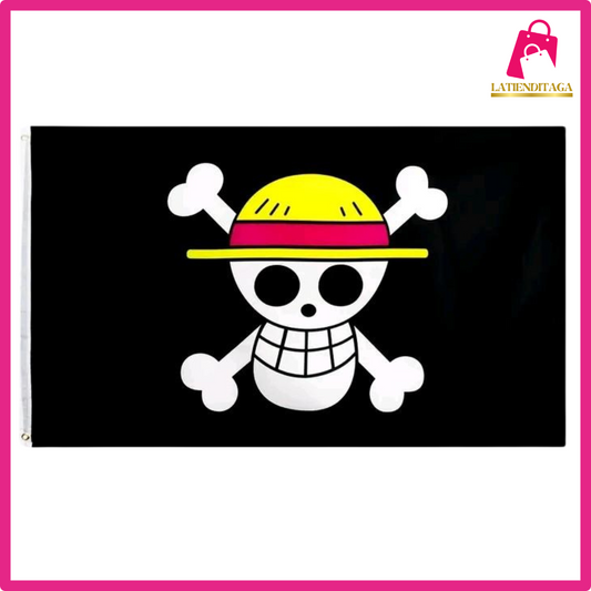 Anime One Piece Pirate Flag, Luffy's Straw Hat Flag 3x5 FT