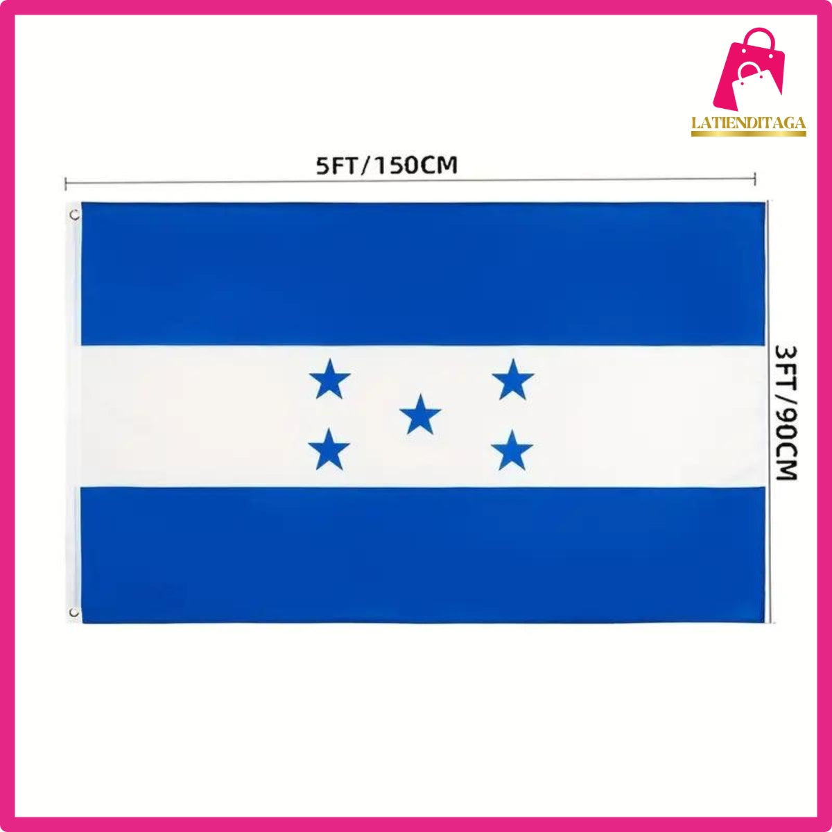 Bandera de Honduras de 3x5 pies: resistente a la decoloración, duradera y versátil para decoración interior y exterior