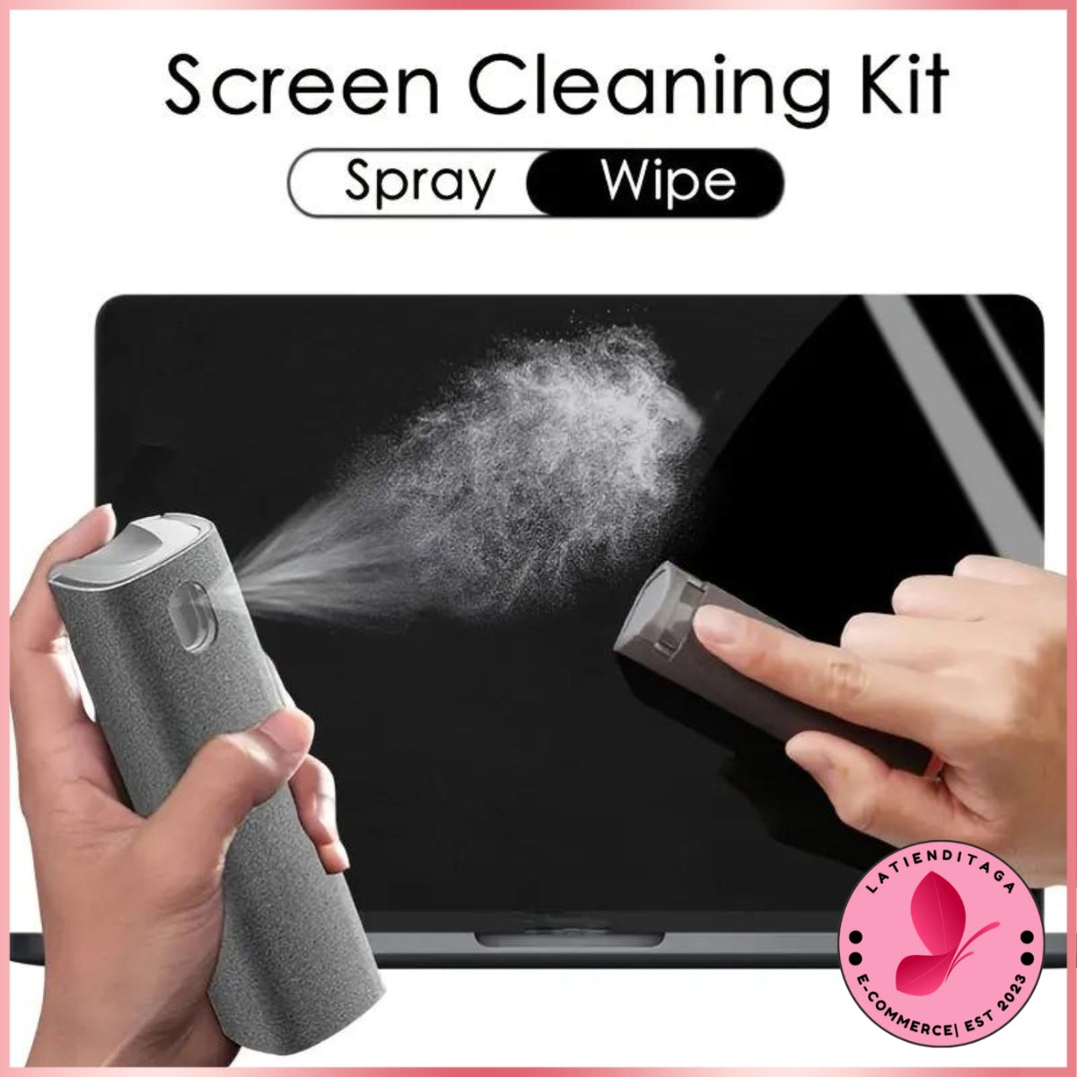 Kit de limpieza de pantalla 2 en 1 definitivo: spray de microfibra para teléfonos, tabletas y más