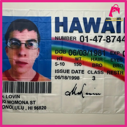 Mclovin Flag 3x5 Polyester Fake ID Driver License HAWAII Mclovin flags College Dorm Banner