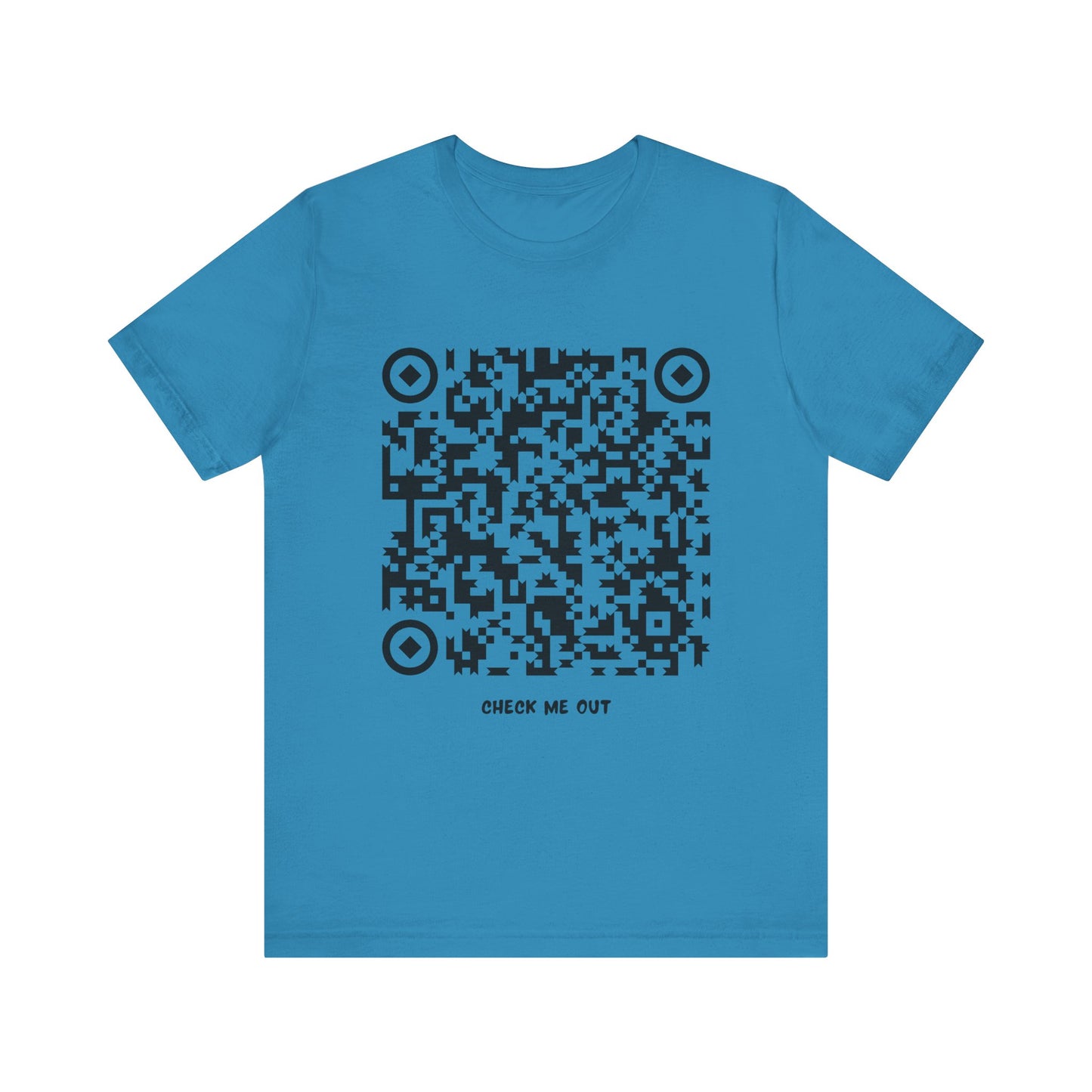 Camiseta con CÓDIGO QR (ENVIAR DESNUDOS) (CHECK ME TEXTO) Camiseta de manga corta Unisex Jersey