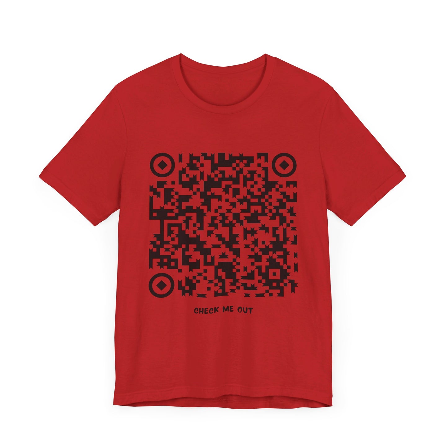 Camiseta con CÓDIGO QR (ENVIAR DESNUDOS) (CHECK ME TEXTO) Camiseta de manga corta Unisex Jersey