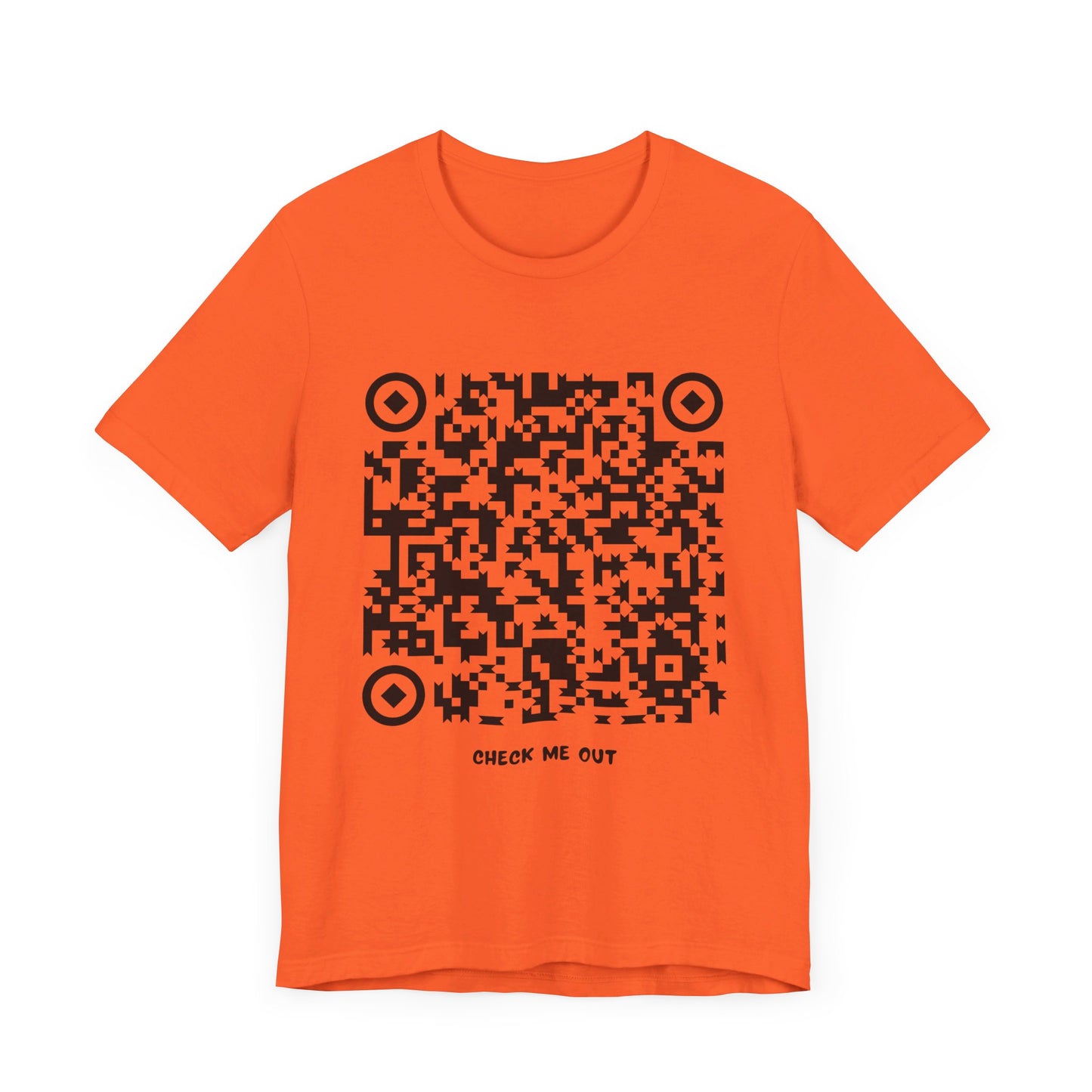 Camiseta con CÓDIGO QR (ENVIAR DESNUDOS) (CHECK ME TEXTO) Camiseta de manga corta Unisex Jersey