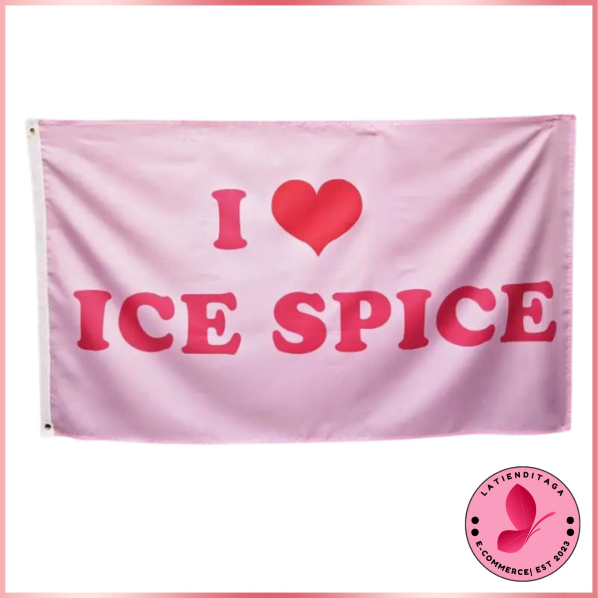 LATIENDITAGA - Tapiz con bandera estadounidense de color rosa Ice S* - 3 x 5, duradero, fácil de colgar, ocasión versátil, regalo perfecto, pancarta de fondo